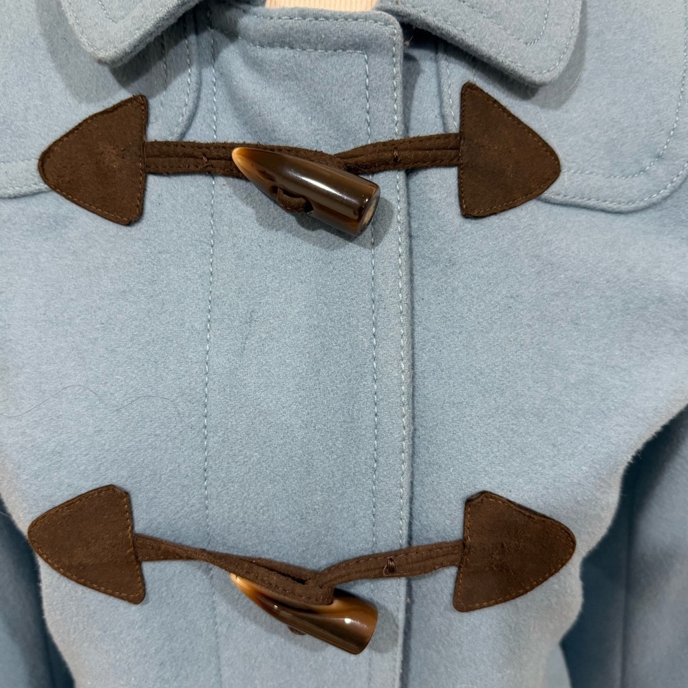 GAP Wool Light Blue Toggle Pea Coat Size S - Picture 5 of 6